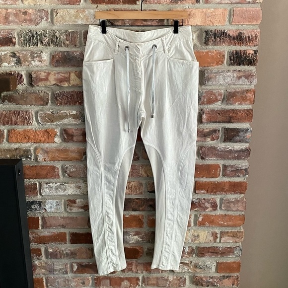 Gunex Brunello Cucinelli Cream Drawstring Riding Pants - Picture 2 of 13